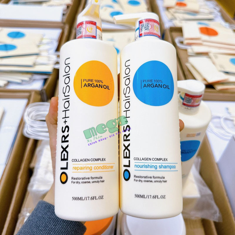 Cặp Dầu Gội Xả Olexrs Hair Salon Argan Oil