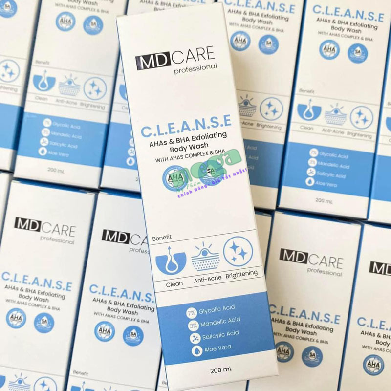 MD CARE Cleanse AHAs & BHA Exfoliating Body Wash