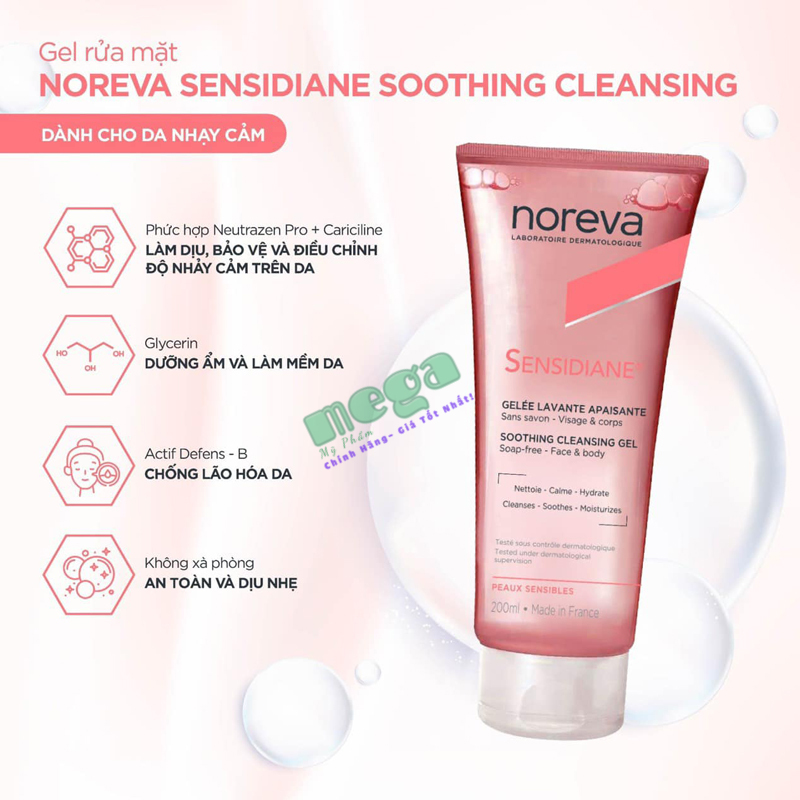 Noreva Sensidiane Soothing Cleansing Gel 200ml