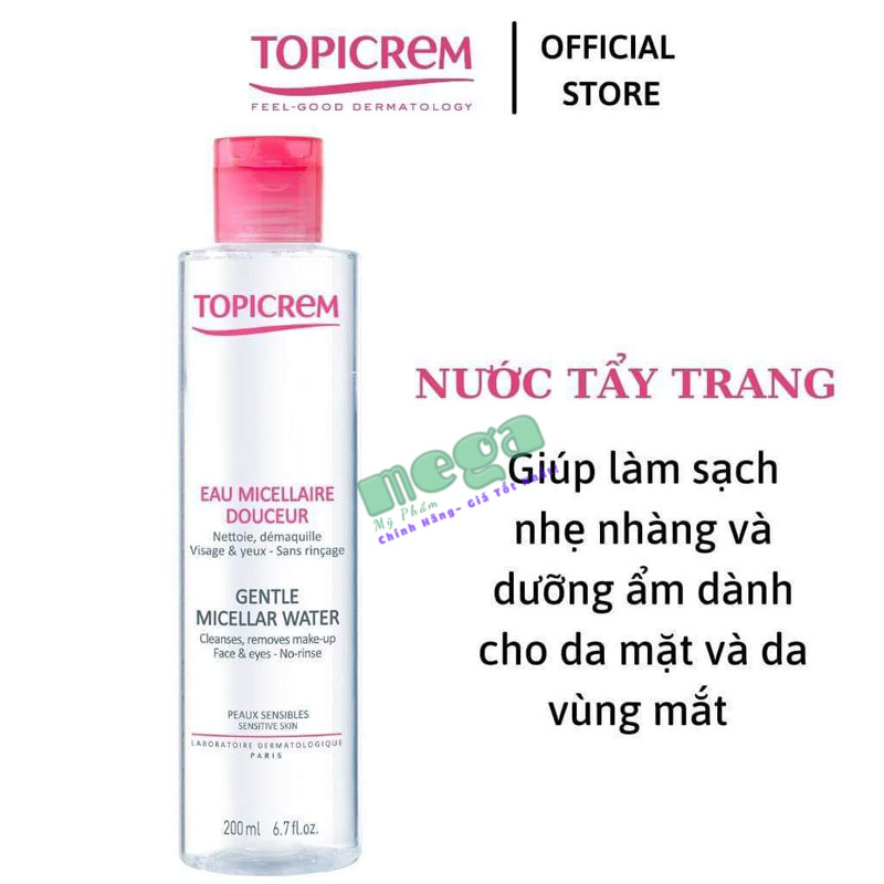 Nước Tẩy Trang Topicrem Gentle Micellar Water Hồng