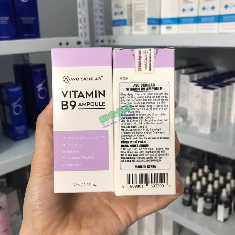 Tinh Chất Phục Hồi Vitamin B9 Ampoule AVO SKINLAB 30ml