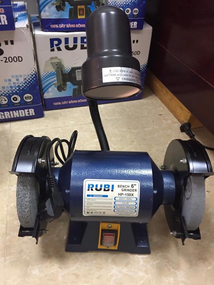 Máy Mài Hai Đá 1/3Hp Rubi HP-150X Có Đèn 2