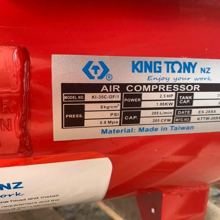 Máy Nén Khí Không Dầu 2.5HP – 35L Kingtony KI-35C-OF/1 2