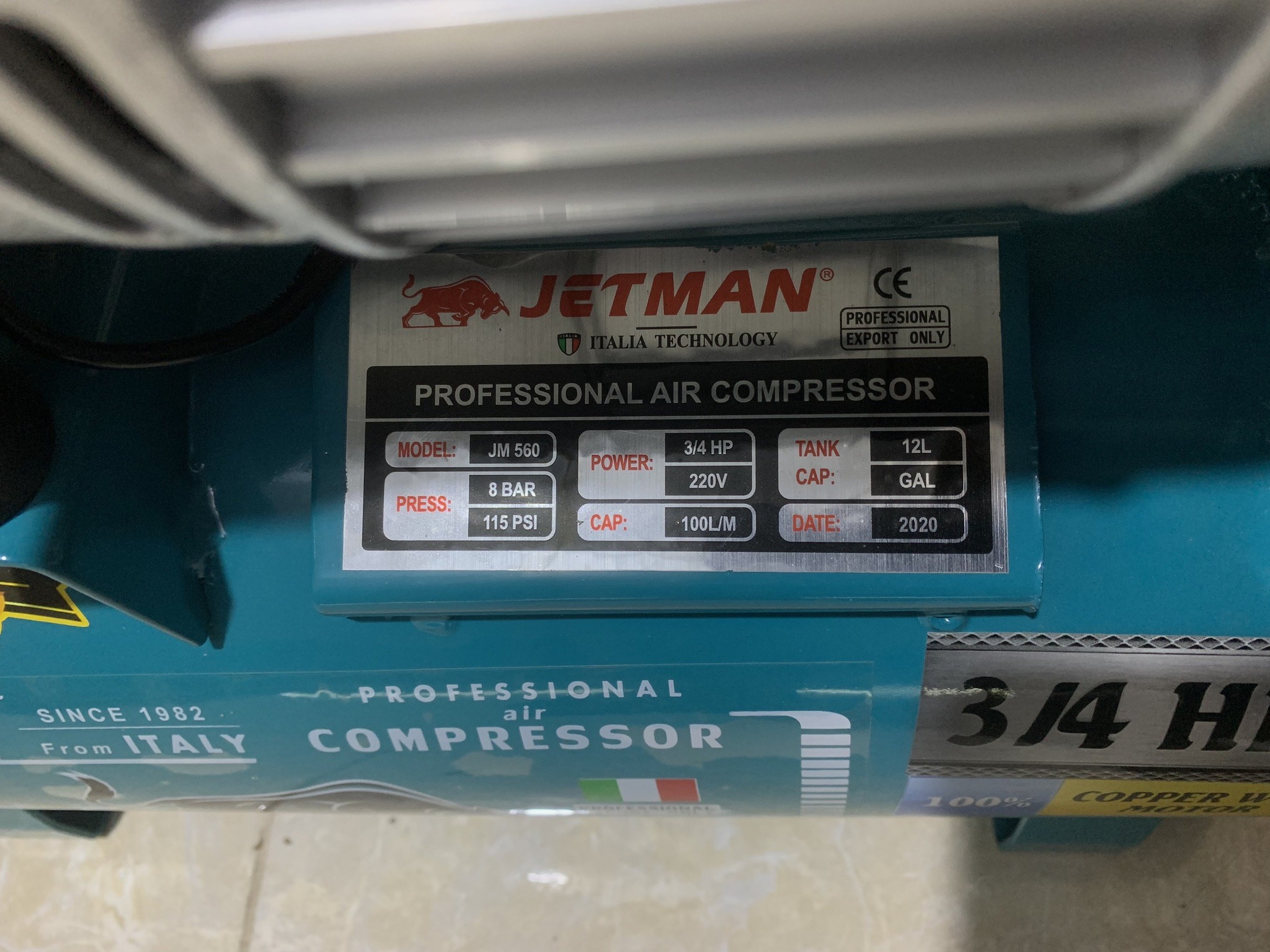 Máy Nén Khí Không Dầu Jetman JM-560 3/4HP 12L