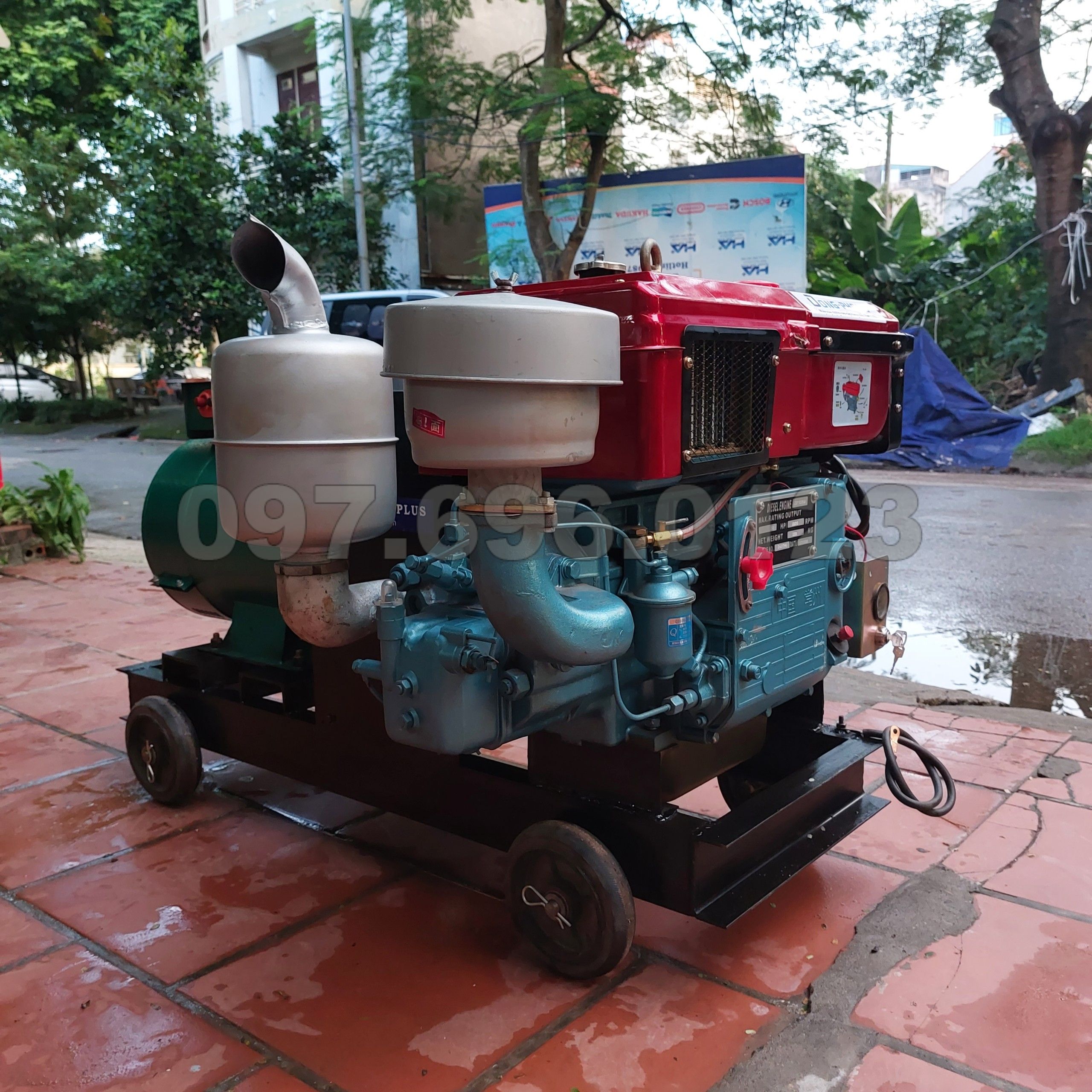 Máy Phát Điện Đầu Nổ Hoàng Anh 40HP 30KW 3 Pha (D40 Mát Nước, Đề) 7