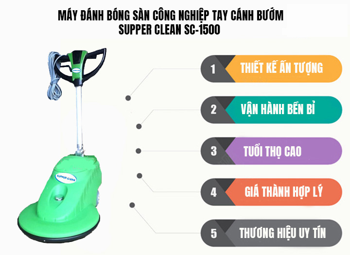 Máy Đánh Bóng Sàn Đá Công Nghiệp Supper Clean SC-1500