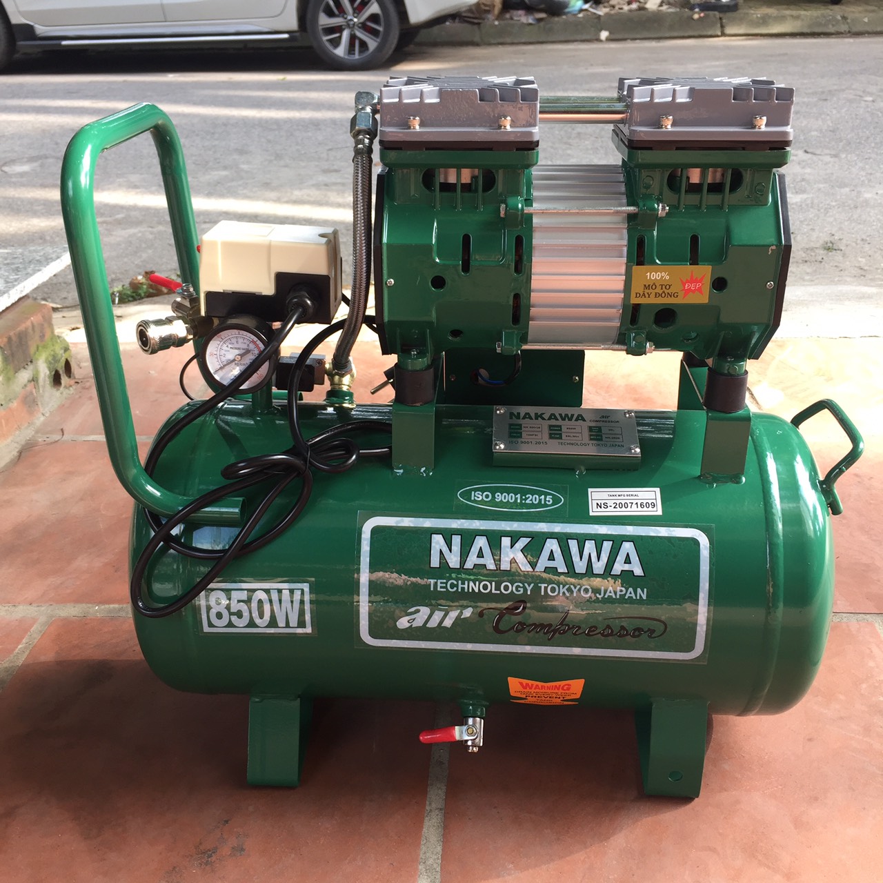 Máy Nén Khí Không Dầu Nakawa 850W 30L NK 800/30 7