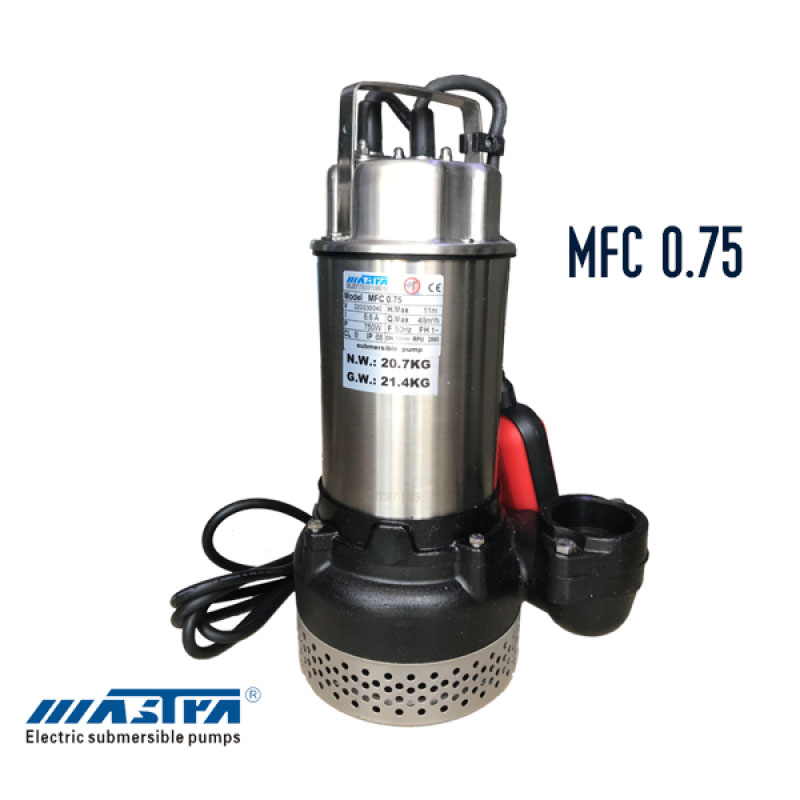 VMáy Bơm Chìm Mastra 1HP MBA 750-MFC 0.75