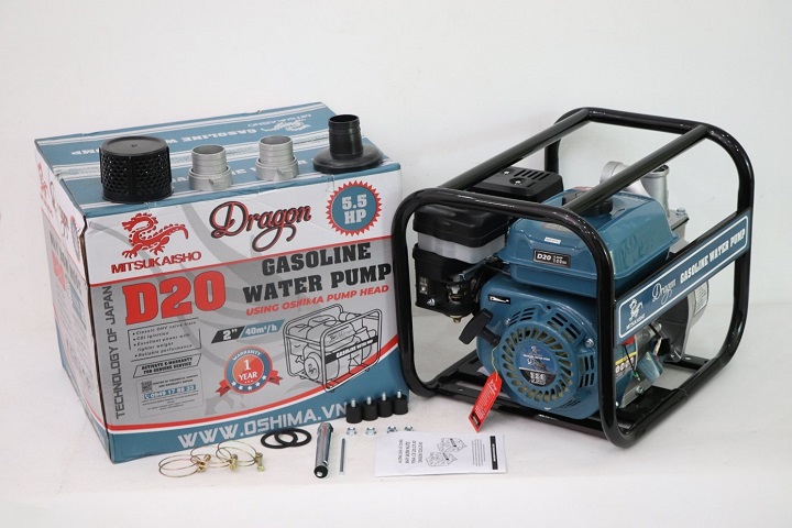 Máy Bơm Nước Dùng Xăng 4 Thì 5.5HP Dragon D20 Phi 50