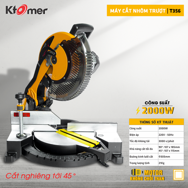 Máy Cắt Nhôm Ktomer T356 2000W 1