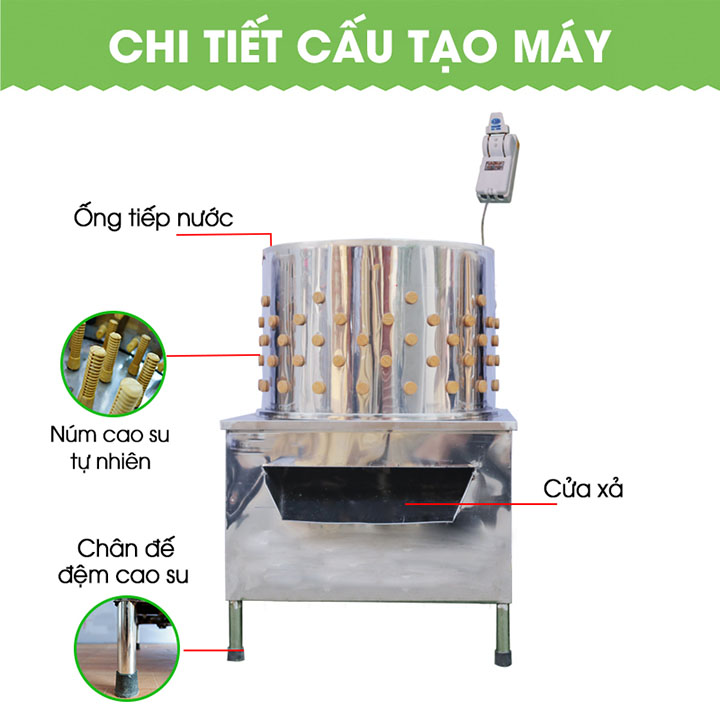 Máy Vặt Lông Gà Vịt 80cm Siêu Sạch