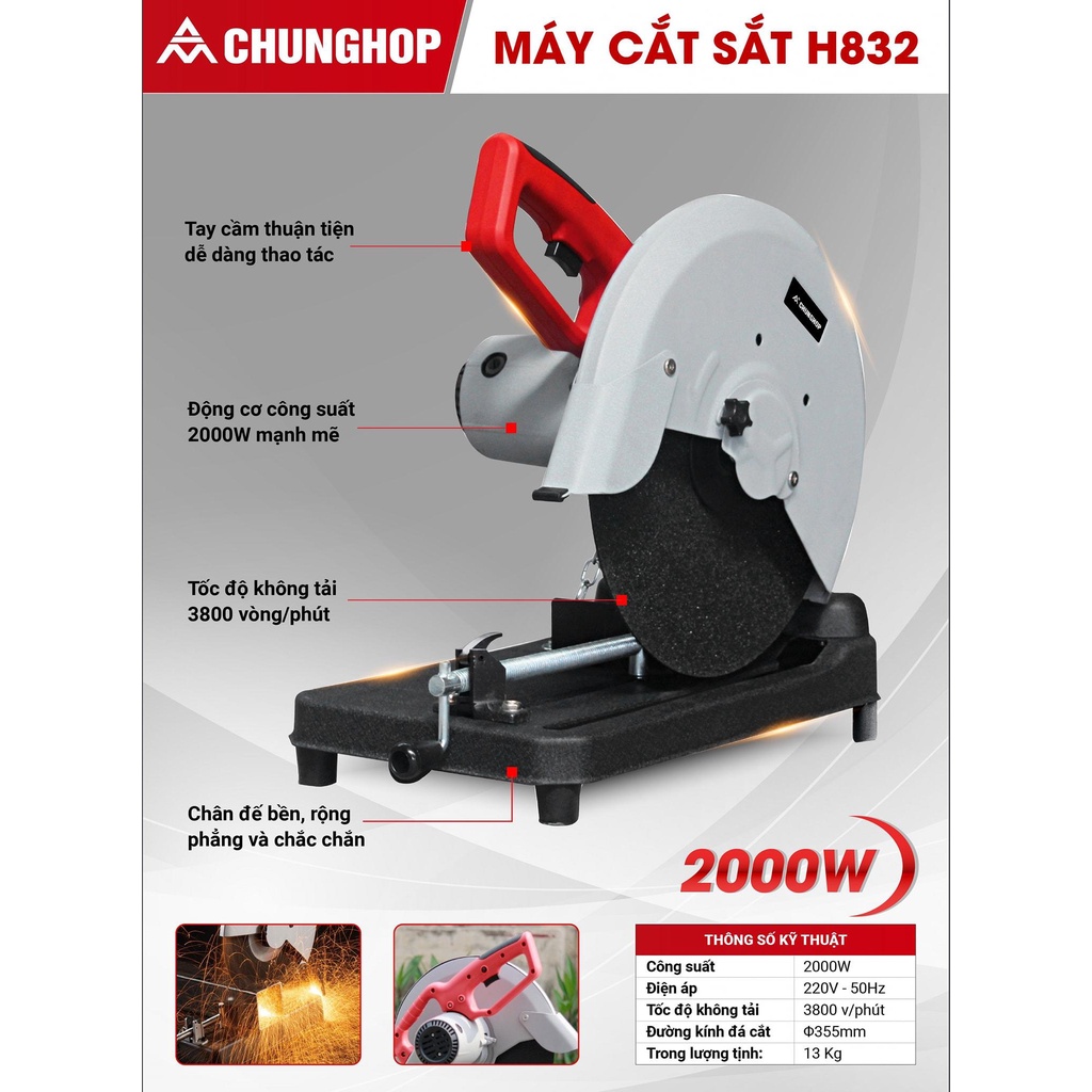 Máy Cắt Sắt ChungHop H832 2000W