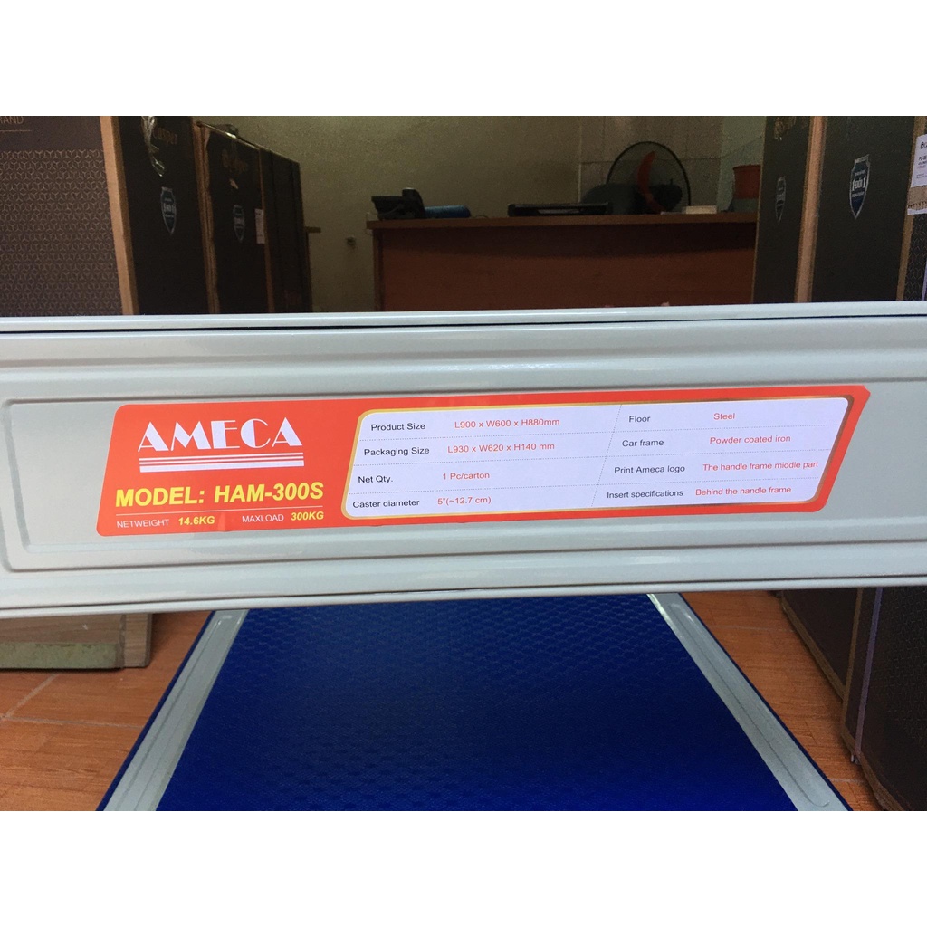 Xe Đẩy Sàn Thép 4 Bánh Ameca HAM-300S