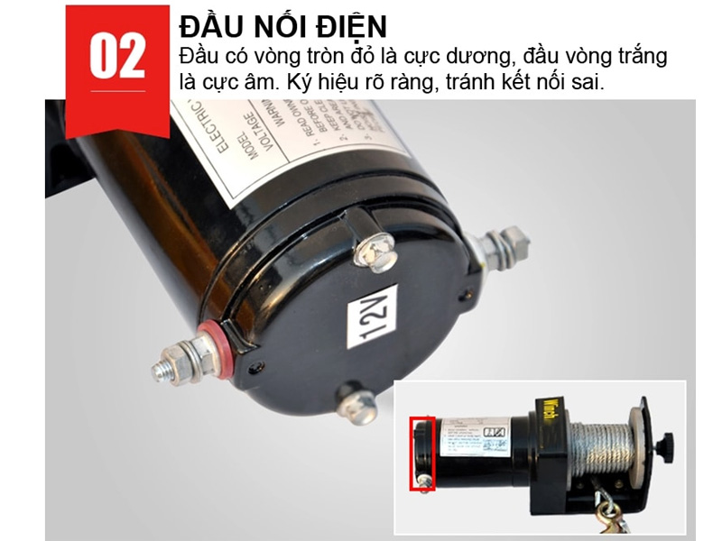 Tời Điện Kéo Xe Kenbo ATV 2000LBS-12V Không Có Tay Điều Khiển