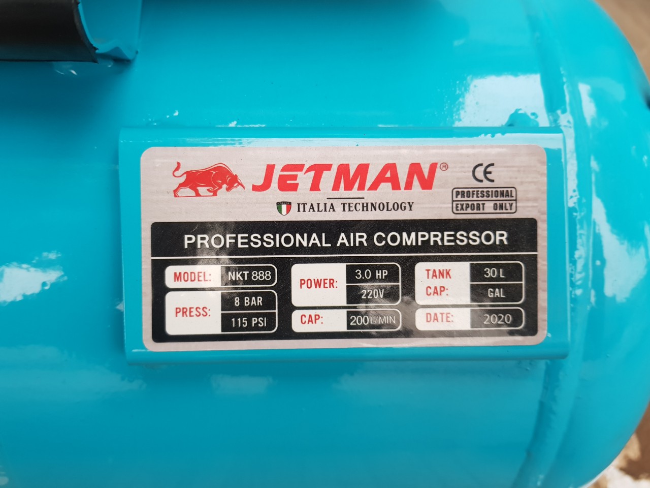 Máy Nén Khí Liền Trục 2 Tụ Jetman NKT-888 3HP 30L 3