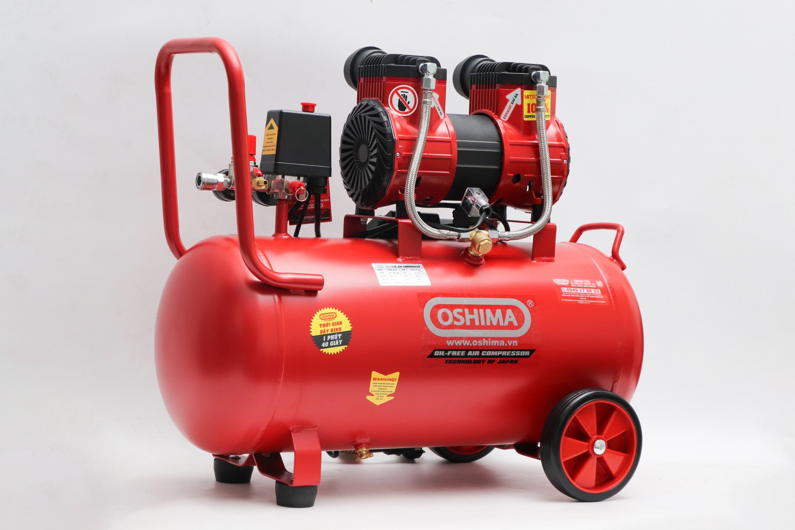 Máy Nén Khí Không Dầu Oshima 3HP 40L