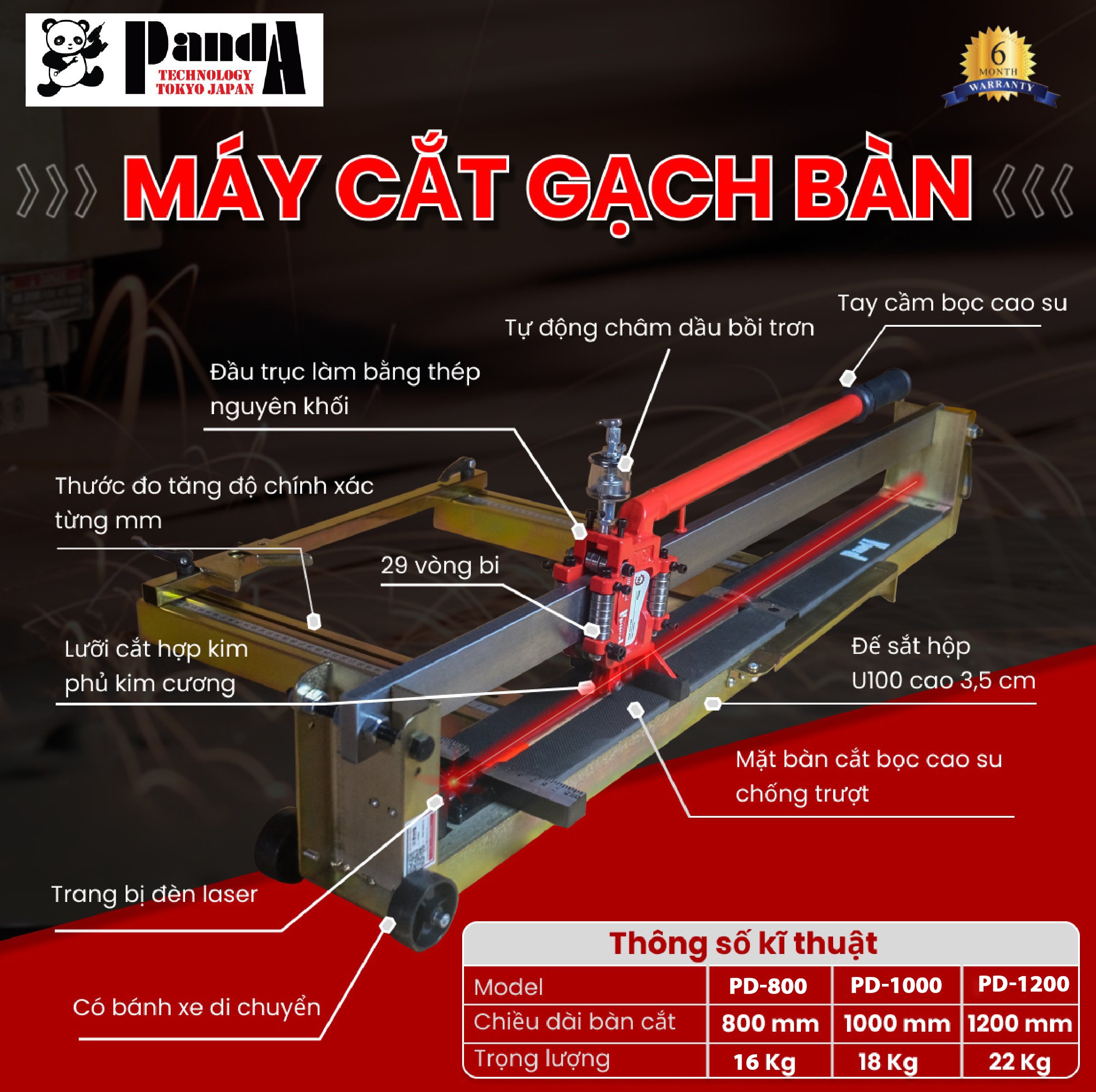 Máy Cắt Gạch Bàn Panda PD-800