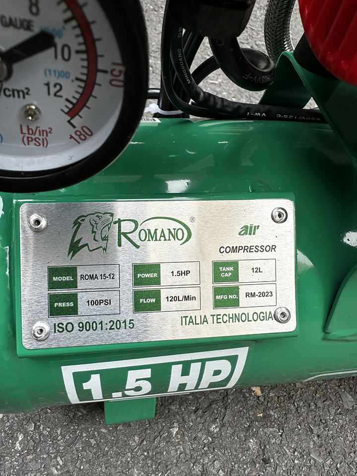 Máy Nén Khí Không Dầu 1.5HP Romano ROMA15-12 12L Lên Hơi Nhanh4