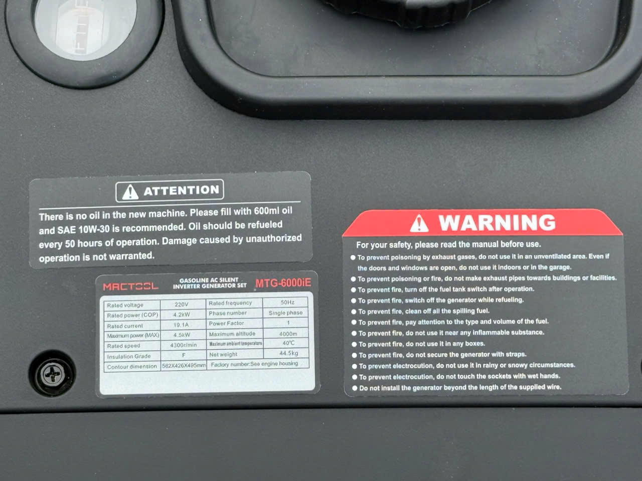 Máy Phát Điện Mactool Chạy Xăng 4KW MTG-6000iE Inverter