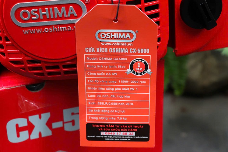 Máy Cưa Xích 2 Thì Oshima 2.5KW CX-5800