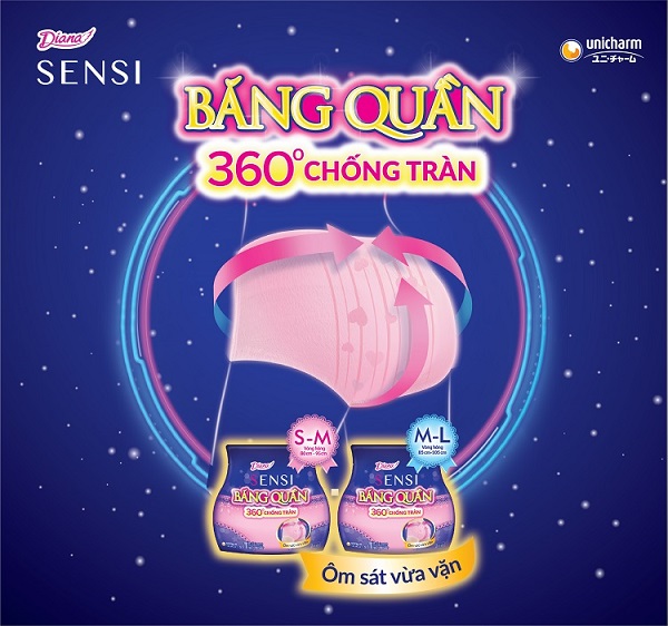 Băng vệ sinh dạng quần Diana Sensi size M-L gói 5 miếng