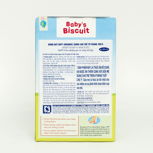 Bích ăn dặm Hipp - Bánh bích quy siêu sạch cho bé 6 tháng 180g