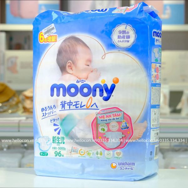 Bỉm Moony xanh cộng miếng