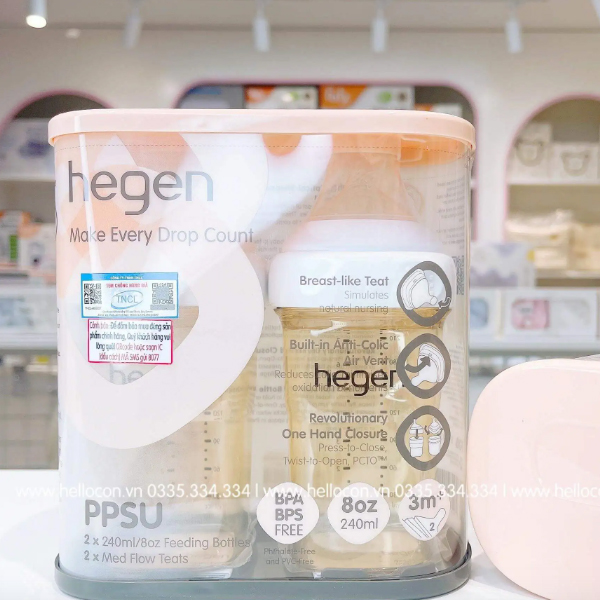 Thiết kế bình sữa Hegen Hàn Quốc thông minh, tiện dụng