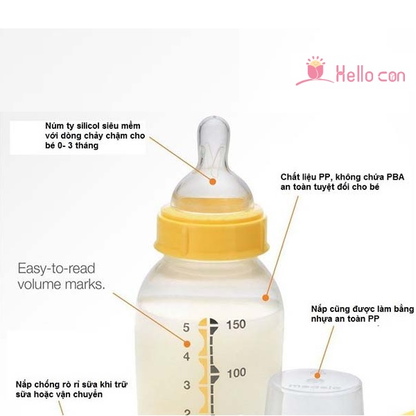 Bình sữa Medela 150ml kèm núm ti