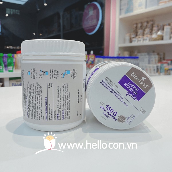 Bột Lysine Bio Island tăng chiều cao 150g