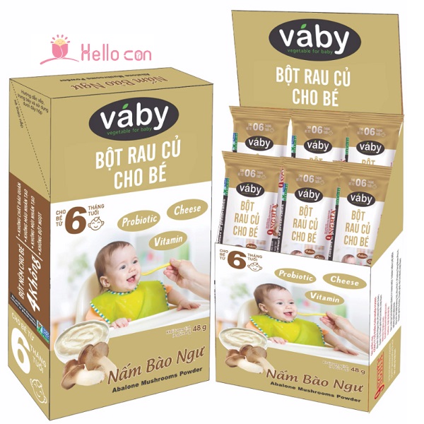 Hướng dẫn sử dụng bột rau củ Vaby cho bé