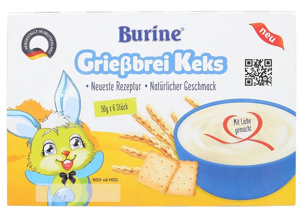 Cháo sữa Burine cho bé 6 tháng vị bích quy (vỉ 6 hộp)