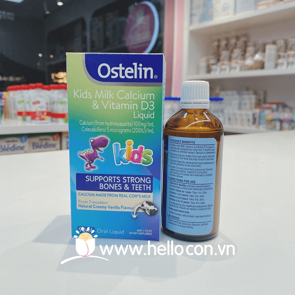 Cách sử dụng Ostelin kid milk calcium & vitamin d3 liquid 90ml