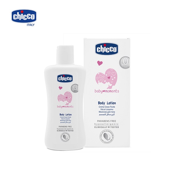 Sữa dưỡng thể Chicco Body Lotion chiết xuất hạnh nhân (200ml, 50ml) cho trẻ từ 0 tháng