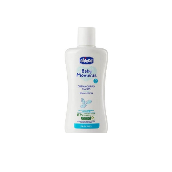 Sữa dưỡng thể Chicco Body Lotion chiết xuất hạnh nhân (200ml, 50ml) cho trẻ từ 0 tháng