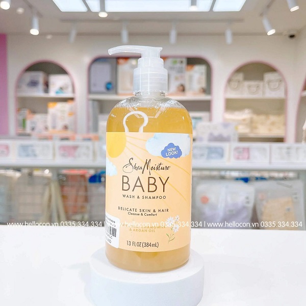 Gel tắm gội Shea Moisture Baby hữu cơ Wash & Shampoo 384ml 0M+