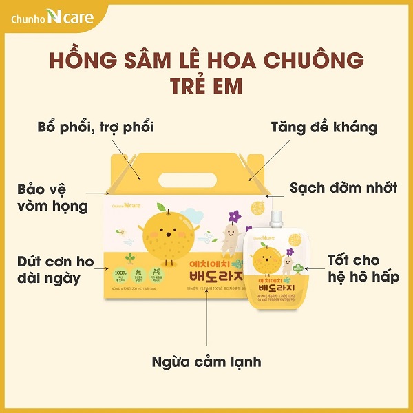 Công dụng hồng sâm hoa lê chuông Chunho Ncare