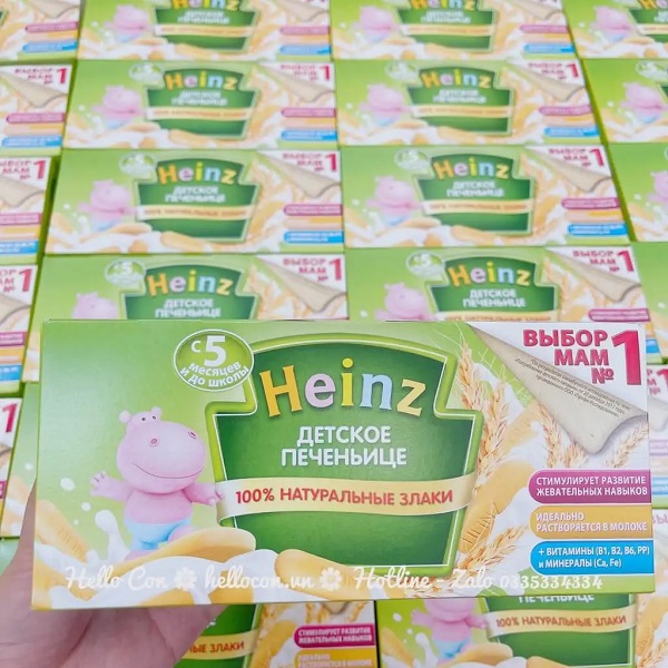 Bánh ăn dặm Heinz Nga cho bé 5 tháng