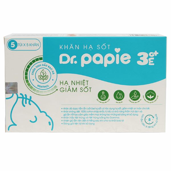 Khăn lau hạ sốt Dr Papie