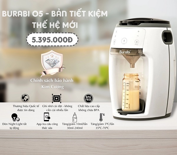Máy pha sữa Burabi 05 - Phiên bản tiết kiệm không kết nối wifi