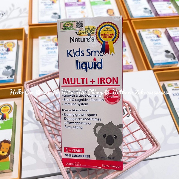 Nature's Way Kids Smart Liquid Multi Iron Bổ sung sắt và 12 loại vitamin cho trẻ từ 1 tuổi