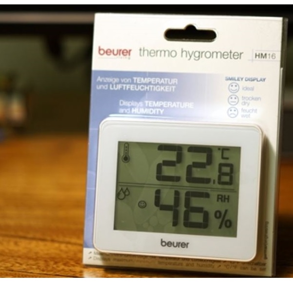 Nhiệt ẩm kế Beurer HM16 đo độ ẩm và nhiệt độ phòng có móc treo tường