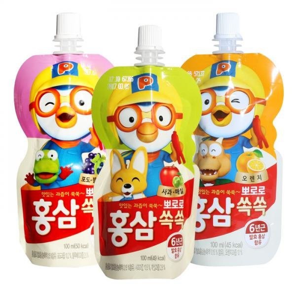 Nước hồng sâm Pororo Paldo - Nước trái cây Hàn Quốc cho trẻ 3 tuổi