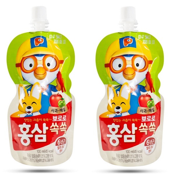 Nước hồng sâm Pororo Paldo - Nước trái cây Hàn Quốc cho trẻ 3 tuổi