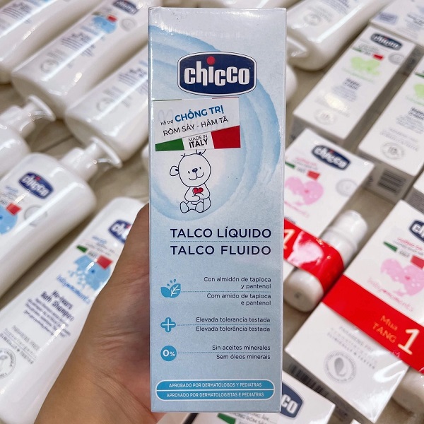 Cách dùng phấn rôm Chicco dạng nước 100ml cho trẻ sơ sinh