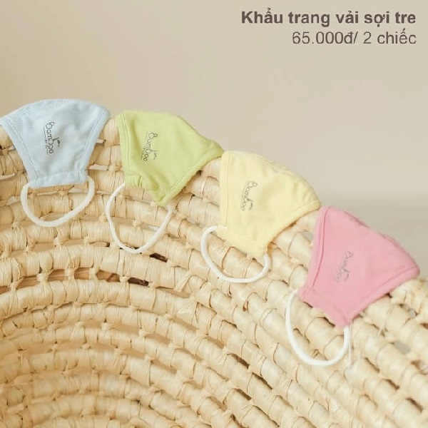 Khẩu trang vải cho bé Lil Bamboo 0-2 tuổi 2 lớp (Set 2 cái)