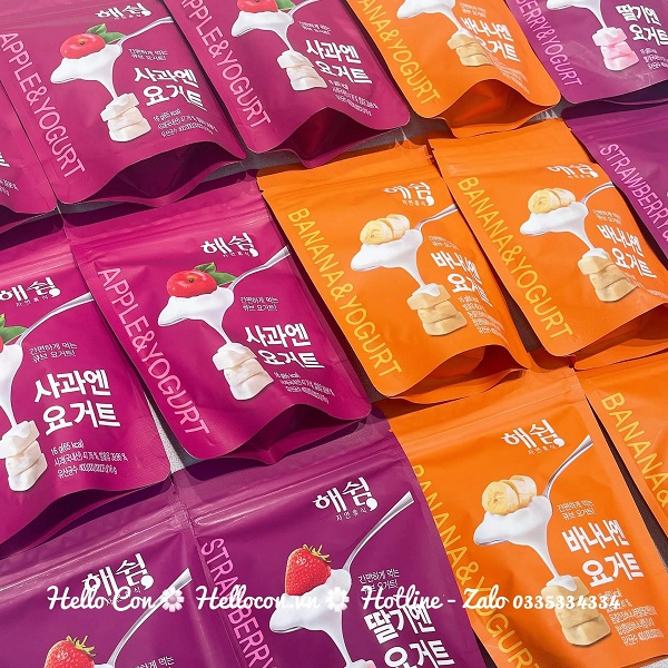 Sữa chua khô Haeswim cho bé 7 tháng (Vị Chuối, vị Dâu, vị Táo)