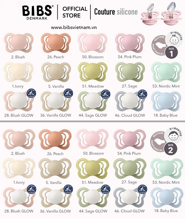 Ti giả Bibs Couture S núm dẹt silicon (0-6M, 6-18M)