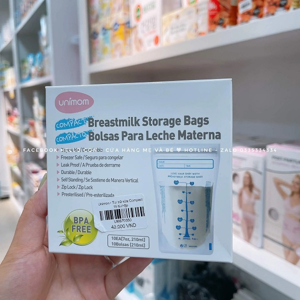 Túi trữ sữa Unimom Compact 60, 30, 20, 10 túi