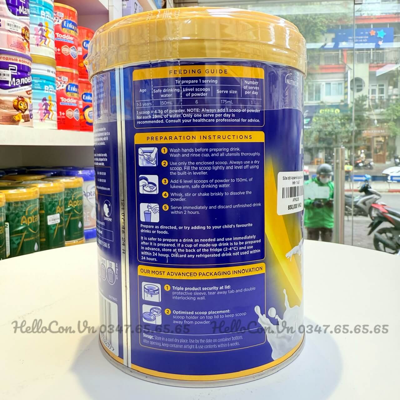 Cách pha sữa và Liều lượng khuyến nghị AptaGrow 1+